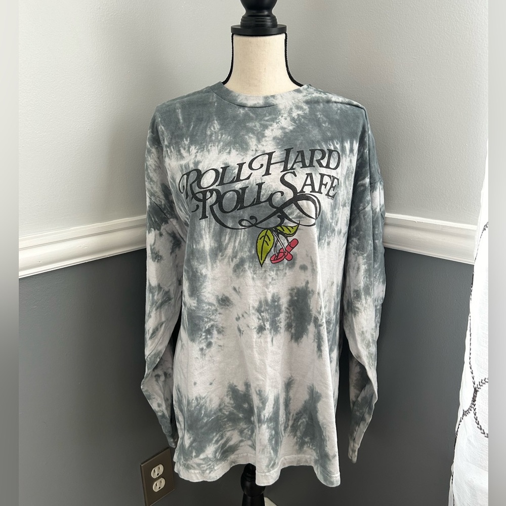 Full Send “Roll Hard Roll Safe” Tie Dyed Long Sleeve Shirt Size 2XL